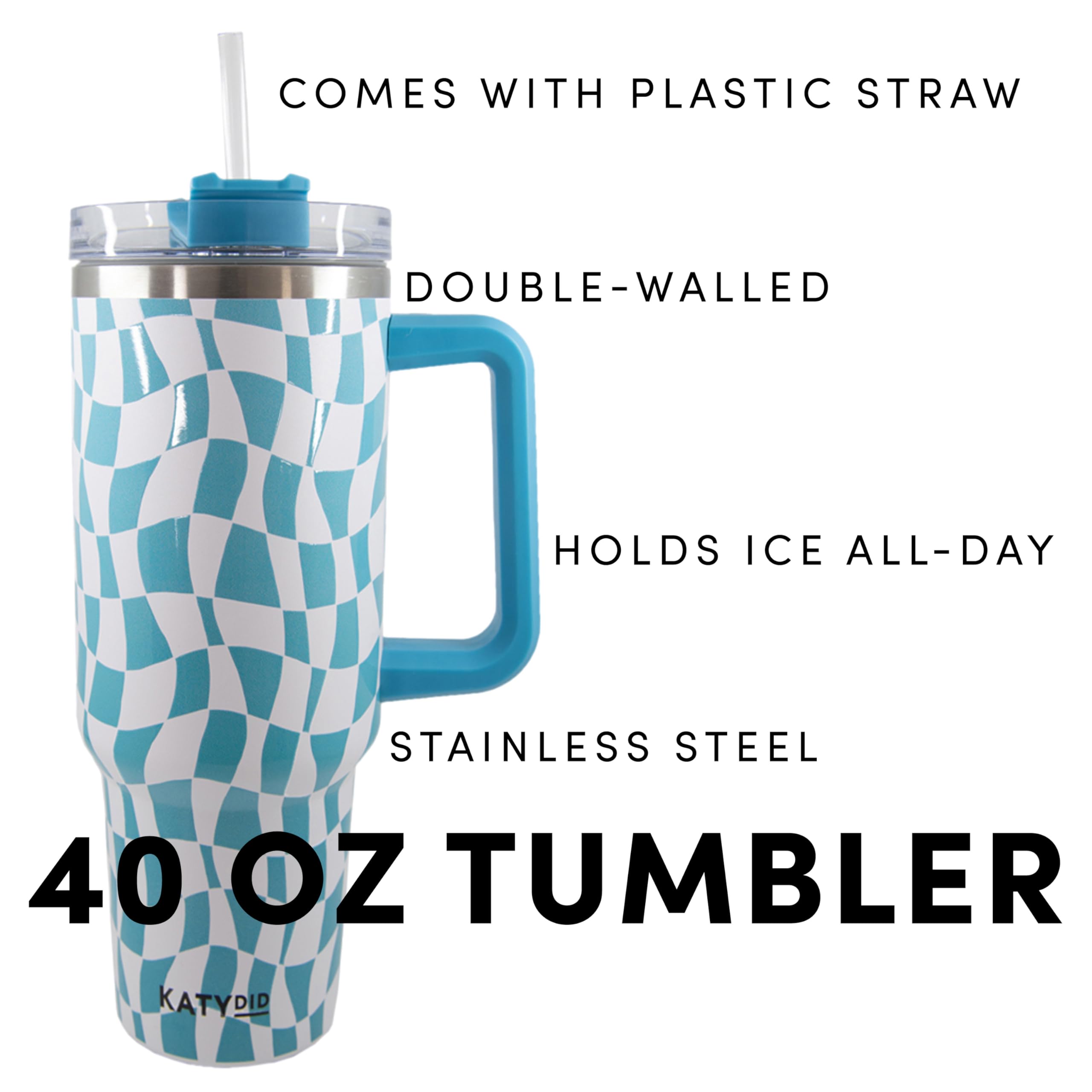 KATYDID 40oz Stainless Steel Tumbler with Handle and Straw - Dishwasher Safe Insulated Tumbler for All-Day Hot or Cold Coffee, Water, Tea, Smoothies and More (Let's Go Girls) - Image 3