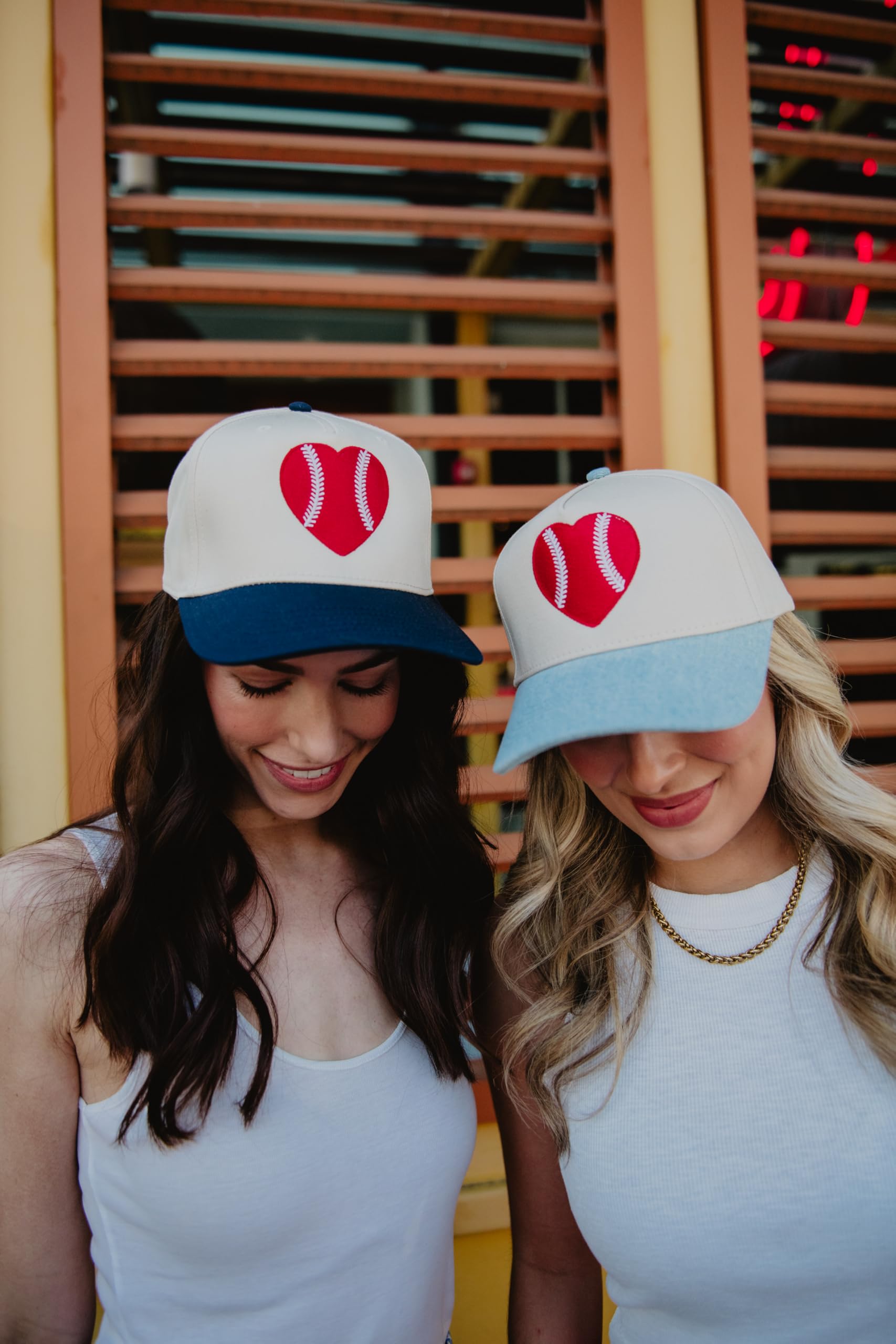 KATYDID Red Baseball Heart Vintage Hat - Two-Toned Trucker Hat - Embroidered Vintage Baseball Cap - Women’s Snapback - Image 3