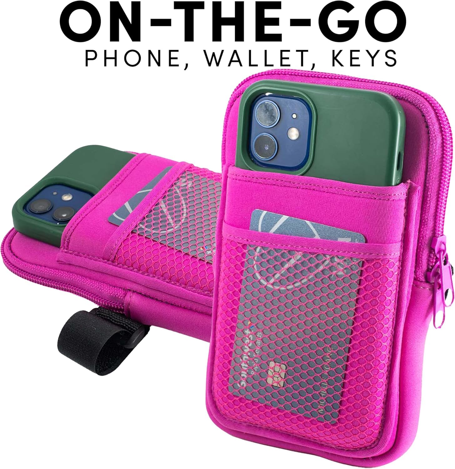 KATYDID Tumbler Zipper Pouch and Phone Holder with 3 Pockets - Compact Water Bottle Pouch for Wallet, Keys, and Phone - Premium Tumbler Accessories - Image 3